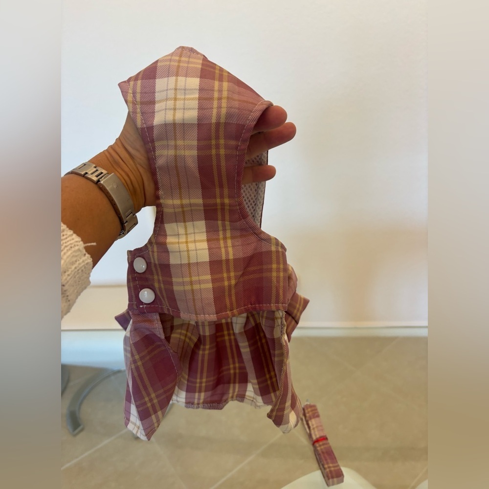 Plaid dress and harness 🩷